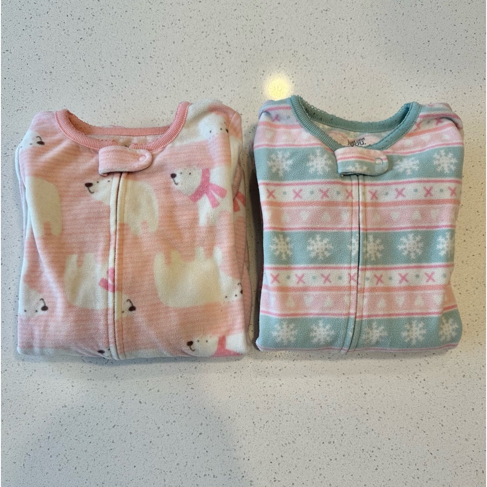 Toddler Size 3T • Fleece Footie Pajamas Bundle
